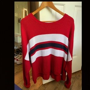 red,white,and navy sweater for Hollister